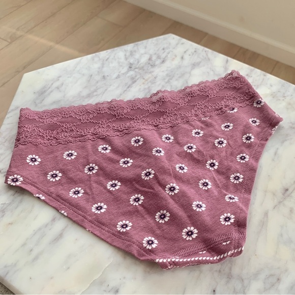 Purple Boho Paisley Print Low Rose Hiphugger Panty with Lace Waistband - Picture 3 of 8